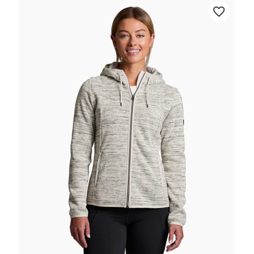 Kuhl Women's Speckled Full Zip Hoodie Jacket Gray White Size M